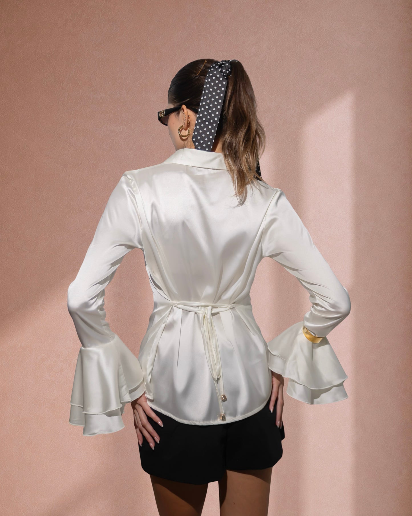 Camille Silk Shirt - Cloud Dancer