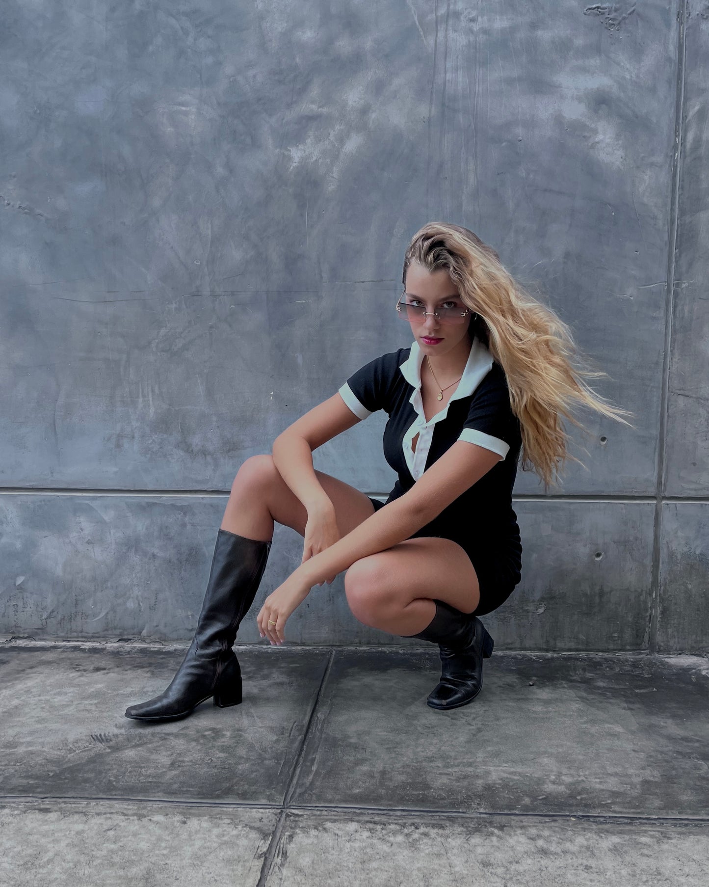 IN THE MOOD ROMPER - BLACK